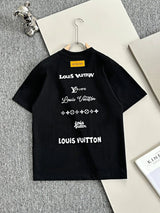 Louis Vuitton LV T-shirt Back Letter Pattern Print logo round Neck Short Sleeve25ss New Pure Cotton Unisex Style T T-shirt OS Loose Fit Base Shirt Half Sleeve T-Shirt Top Half Sleeve