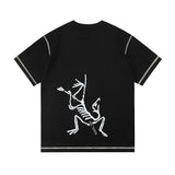 Arc'teryx T-shirt Bird Pattern Print on Back logo round Neck Short Sleeve25ss New pure cotton T Unisex T-Shirt OS Loose Fit Base Shirt Top Half Sleeve T-Shirt