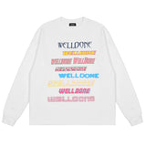 We11done Hoodie Top Version Zhao Lusi Yang Mi Long Sleeve T T-shirt Color Graffiti Letters Gradient Spring and Autumn