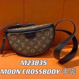 Louis Vuitton LV Men's Bag Top version 【Handsome to Split Ceiling Level】M23835Black Flower Autumn and Winter New LMOONCROSSBODY Moon Bag Men's and Women's Bags Shoulder Messenger Bag Men's New Presbyopic Selenodont Bag Hobos