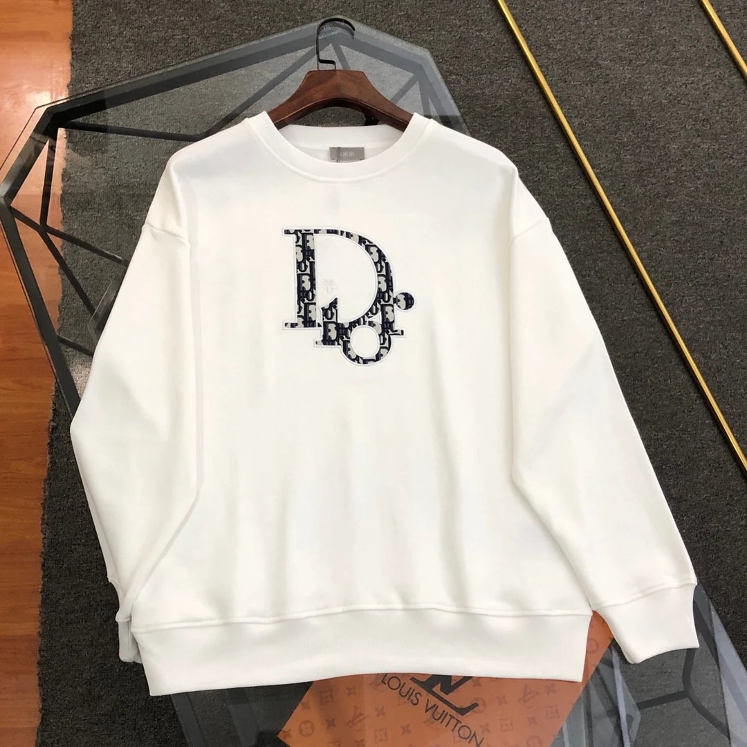Dior Hoodie 2024New Model Labeling logo Round Neck Sweatshirt Pullover Unisex Sports Casual Loose Fit Versatile New Autumn Winter Collection