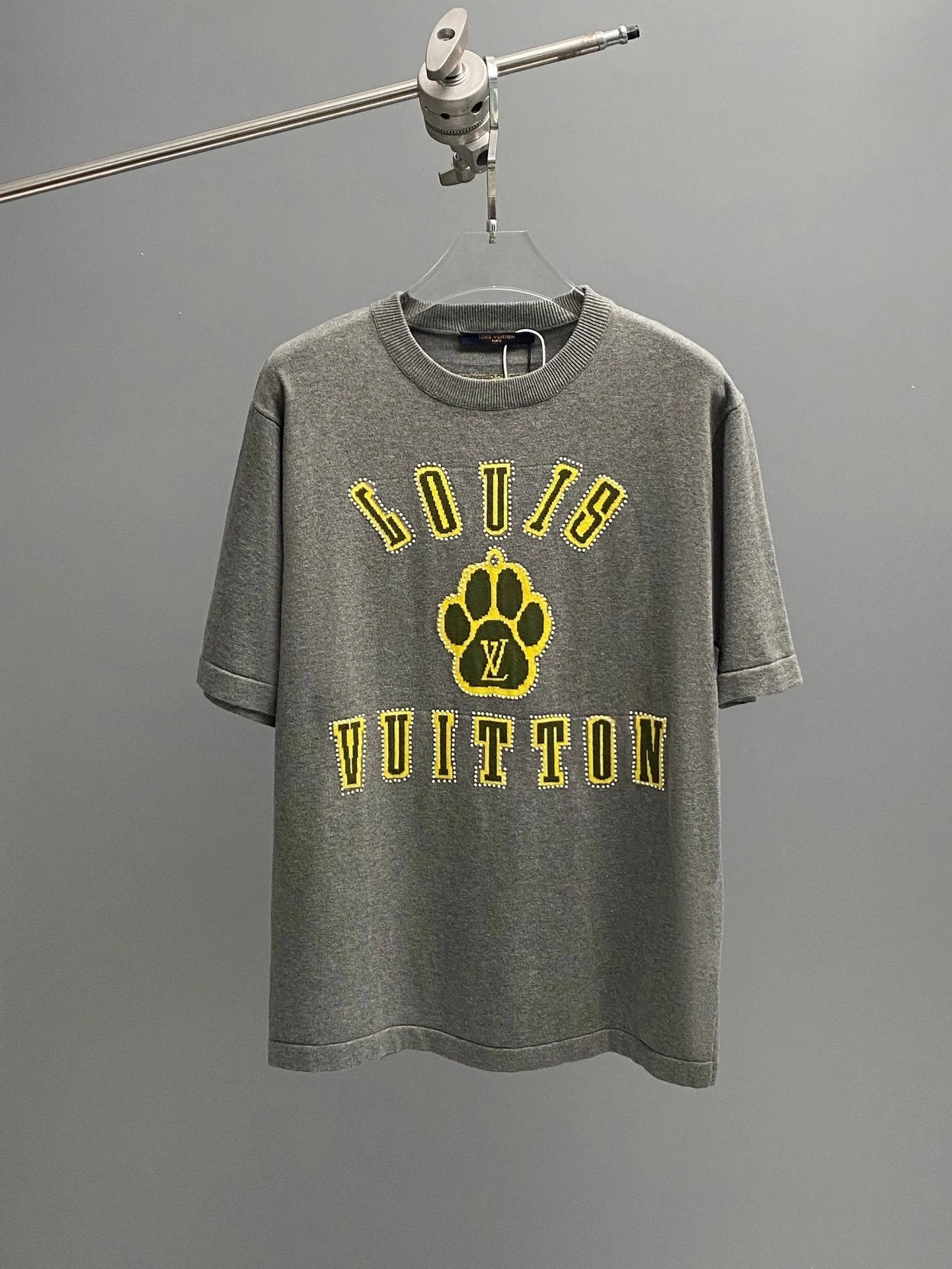Louis Vuitton LV T-shirt Dog Series Preppy Style Knitted Sweater Crew Neck Short Sleeve25ss New Product T Unisex T-Shirt OS Drop Shoulder Loose Fit Base Shirt Top T-Shirt Short Sleeve