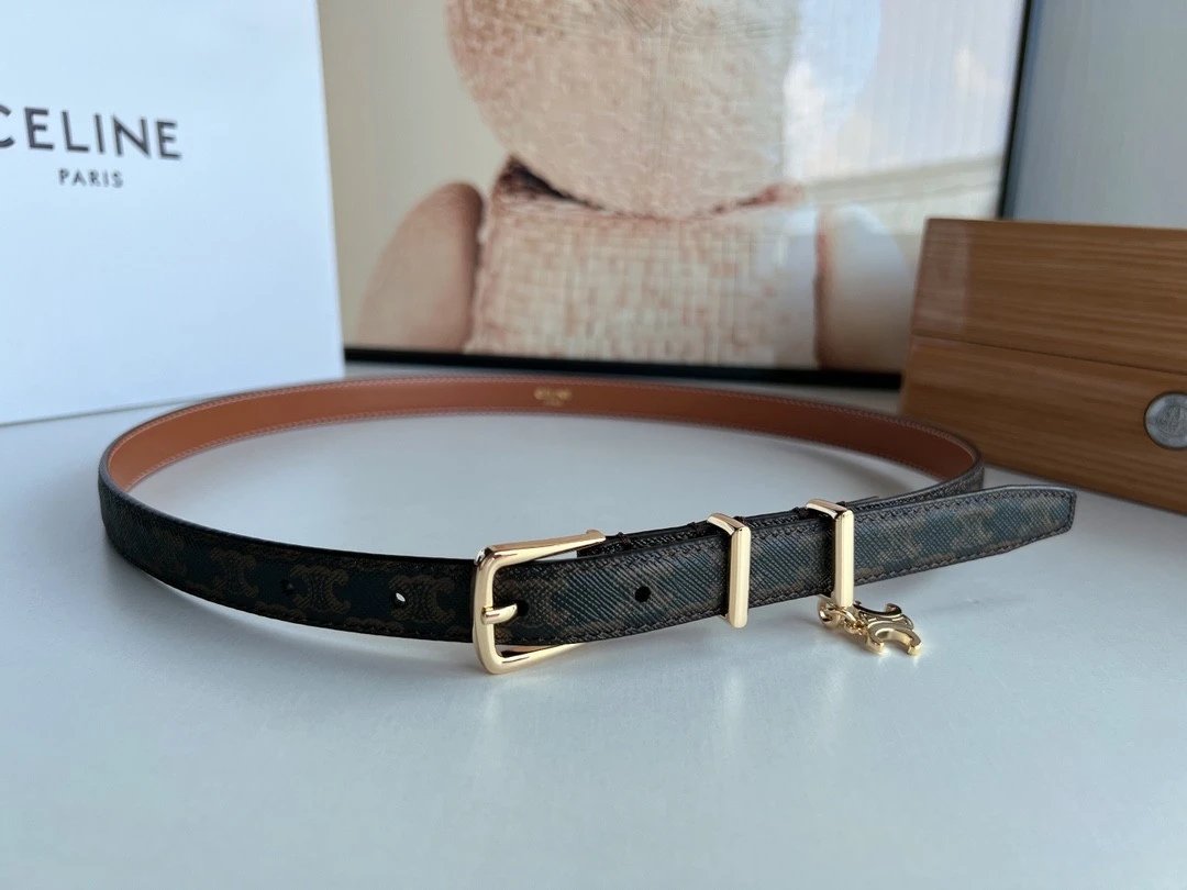 Celine Belt Top version Goods Belt Belt Female Arc De Triomphe Belt Arc De Triomphe Belt Black Retro Hair Style Belt Bright Gold Head Belt Belt Double-Sided Belt Women's Belt Women's Belt Belt Women's Belt1.8Belt Women's Belt Belt