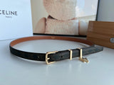 Celine Belt Top version Goods Belt Belt Female Arc De Triomphe Belt Arc De Triomphe Belt Black Retro Hair Style Belt Bright Gold Head Belt Belt Double-Sided Belt Women's Belt Women's Belt Belt Women's Belt1.8Belt Women's Belt Belt