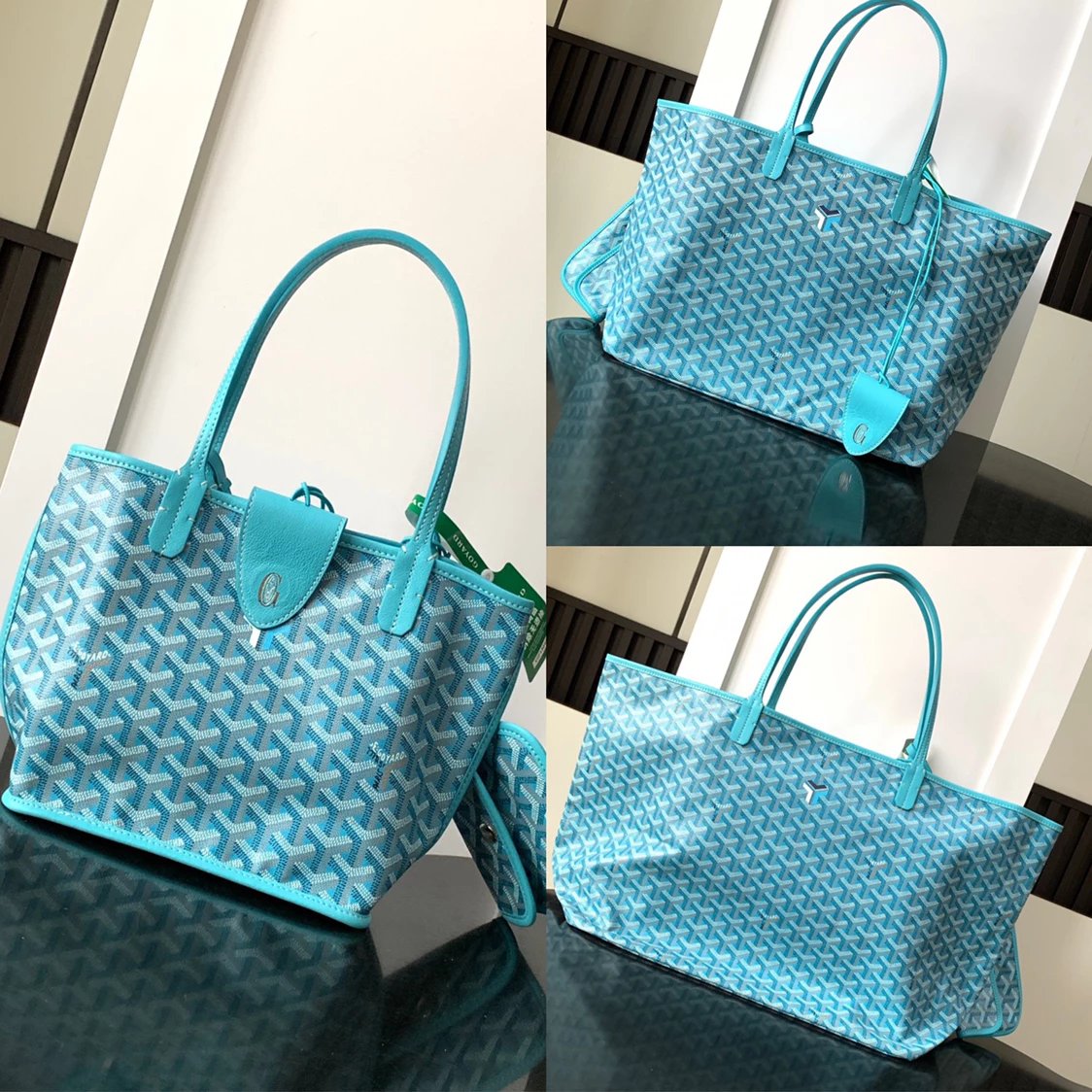 Goyard Bag Top version 【Premium Original Leather】2024Annual Limited Edition Spearmint Anjou Mini Tote Bag Saint Small Size Shopping Bag Large Shopping Bag Tote Bag Tote Bag Son Mother Tote New Tote Bag Beach Bag Women's Bag