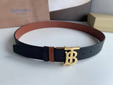Burberry Belt Top version 【Original Custom】Original New Men's Leather Belt Width3.5cm Double-Sided Imported First Layer Calfskin Full Grain Leather Genuine Goods Quality Original Letter Rotating Buckle Counter Full Set Gift Box Packaging B Home Belt Ferra