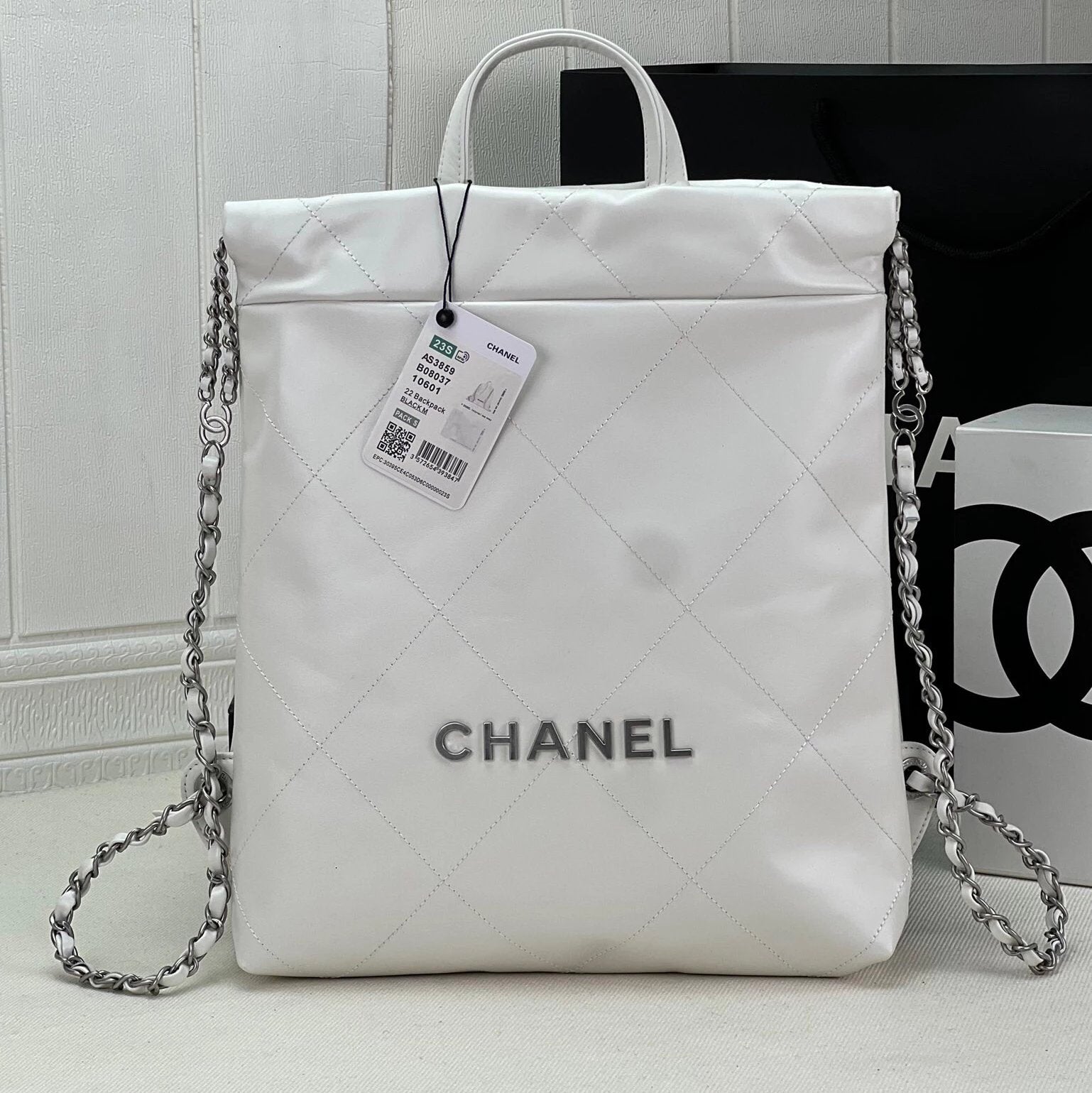 Chanel Women's Bag Top version 【Original Leather Surrogate Shopping】2022New bag22bag Backpack22No. Garbage Bag Backpack22bag Shoulder Bag Hand-Carrying Bag Backpack Shoulder Bag Women's Bag As3313AS3859