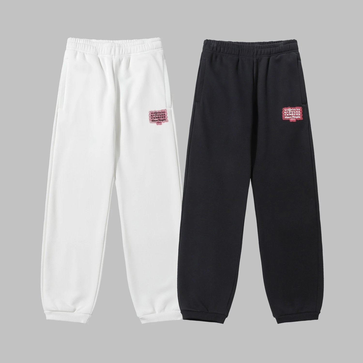 Maison Margiela Sweatpants Fleece-Lined Thickened Foam Printed Pattern Jogger Sweatpants Autumn Unisex Pure Cotton Long Pants Drawstring Winter Loose Plus Size Casual Pants