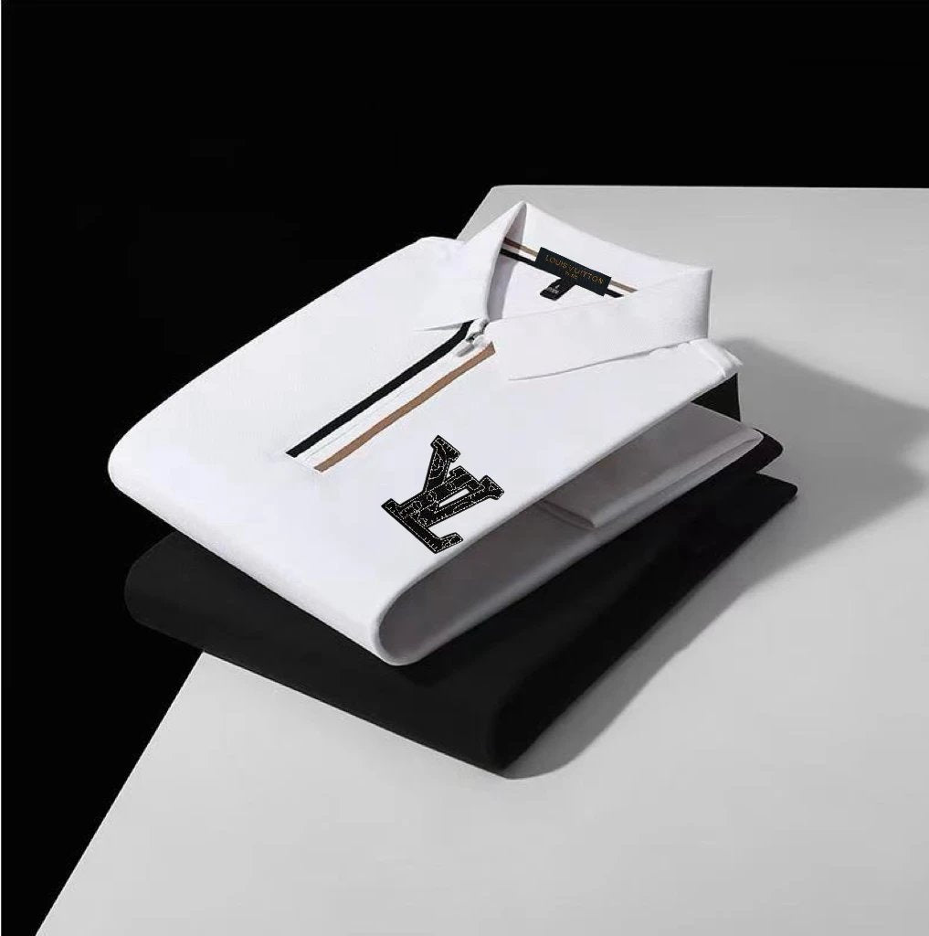 Louis Vuitton LV T-shirt Chest Brand Letter Embroidery logoPOLO Shirt Lapel Short Sleeve25ss New Unisex Summer Short Sleeve OS Loose T Business Half Sleeve Shirt Plus Size T-Shirt