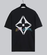 Louis Vuitton LV T-shirt Back Gradient Cursive Font Letters Four-Leaf Flower Large Print logo round Neck Short Sleeve25ss New Pure Cotton Unisex Style T Casual T-Shirt Base Layer Shirt OS Loose Fit Half Sleeve Top Plus Size