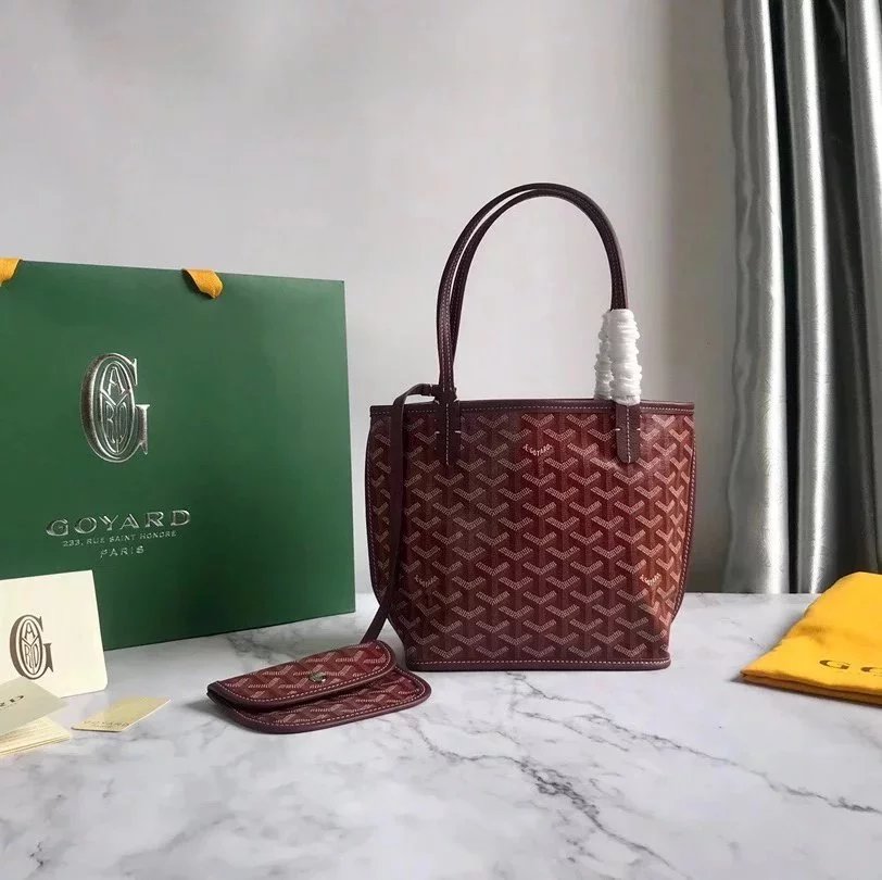 Goyard Bag Top version 【Original Leather Hardware】Gojia Classic mini Double-Sided Shopping Bag Tote Bag Vegetable Basket Vegetable Basket Bags mini Tote Bag Handbag Small Tote Bag Women's Bag