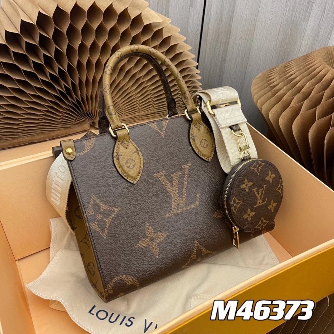 Louis Vuitton LV Women's Bag Top version Early Spring New Small Size Classic Floral Tote Bag Mummy Bag Shoulder Portable Messenger Shopping Bag New Small Size25cm Gray Black