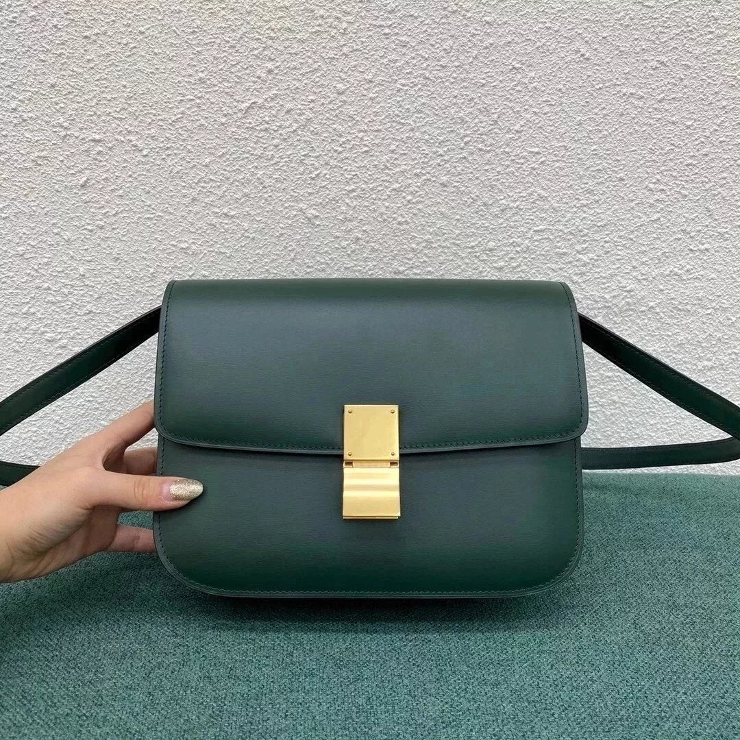 Celine women's bag Top version 【Original Surrogate Shopping Grade】Classic ClassicBox Package Square Bag Stewardess Bag TRIOMPHE Arc De Triomphe box Bag Flap Bag Shoulder Bag Messenger Bag New Women's Bag Teen18.5cm Small Size192532Medium24cm88007