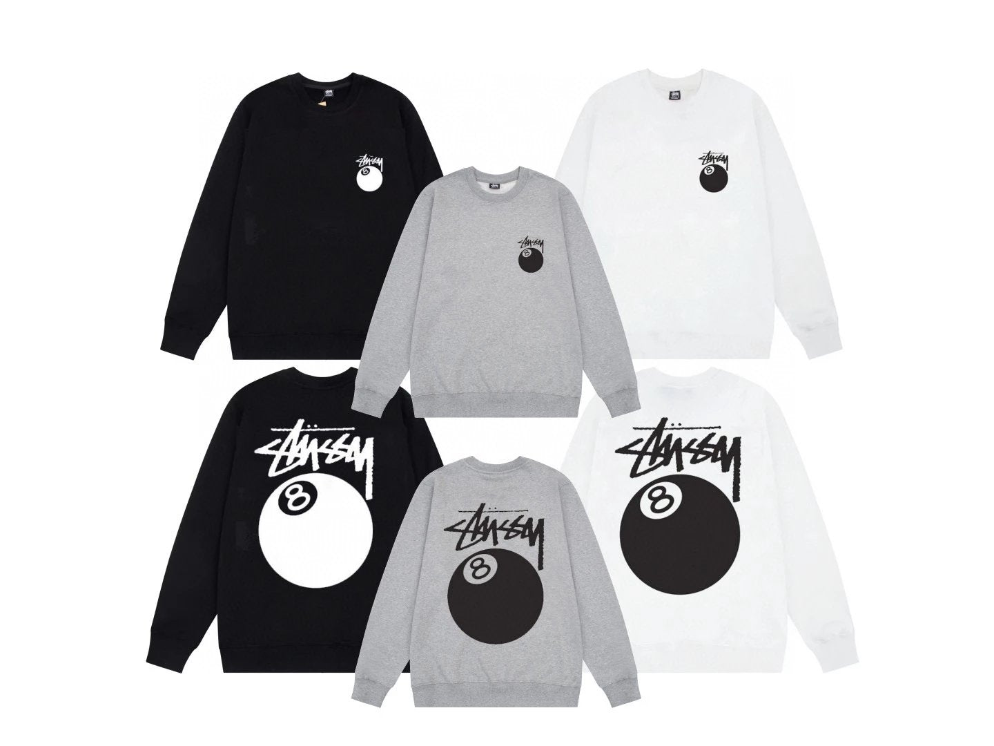 Stussy Hoodie Top Version Classic Dice Series round Neck Sweater Baby Boy and Girl Summer New