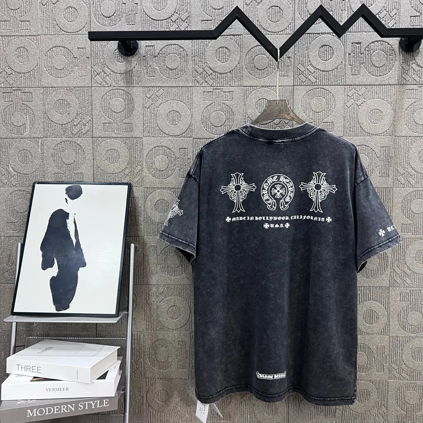 Chrome Hearts T-shirt Front and back Sanskrit letter print logo round Neck Short Sleeve25ss New pure cotton T Unisex T-Shirt OS Drop Shoulder Loose Fit Base Shirt Top T-Shirt Short Sleeve