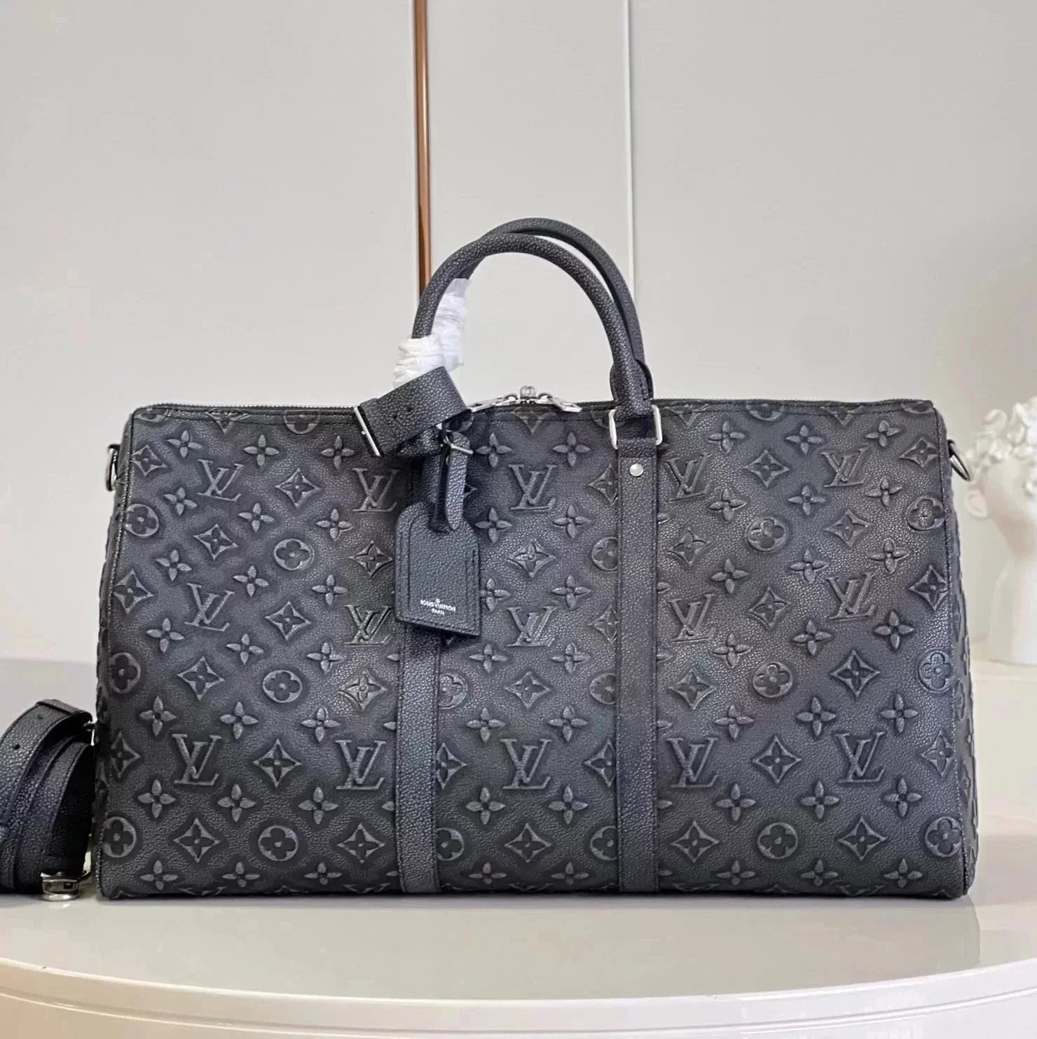 Louis Vuitton LV Travel Bag Top version Surrogate Shopping Version Original Leather2023New50cm Travel Bag Luggage Bag Business Trip Special Bag Handbag Shoulder Messenger Bag M46334M1uKeepall50Travel Bag Travel Bag