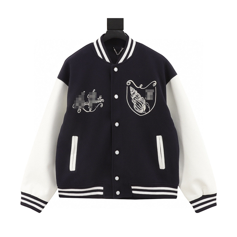 Louis Vuitton LV Jackets Conch Embroidery Stitching Baseball Uniform Jacket Coat for Men and Women