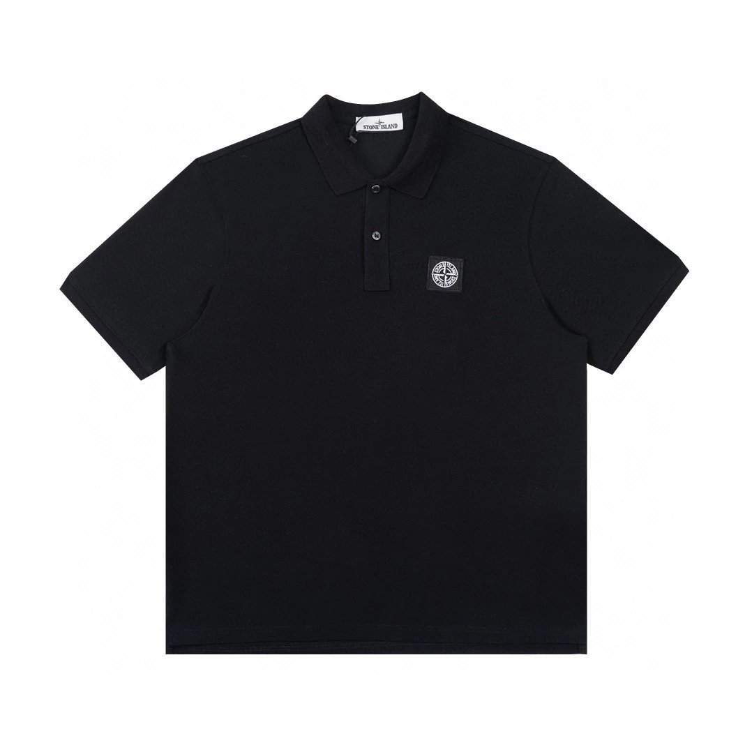 Stone Island T-shirt Early Spring New Products Men's Applique Stretch POLO Shirt