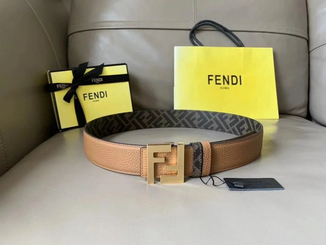 FENDI Belt Top version In Stock High Quality Genuine Leather New Men's Belt Fashion All-Match Casual Monster Belt Pant Belt Unisex