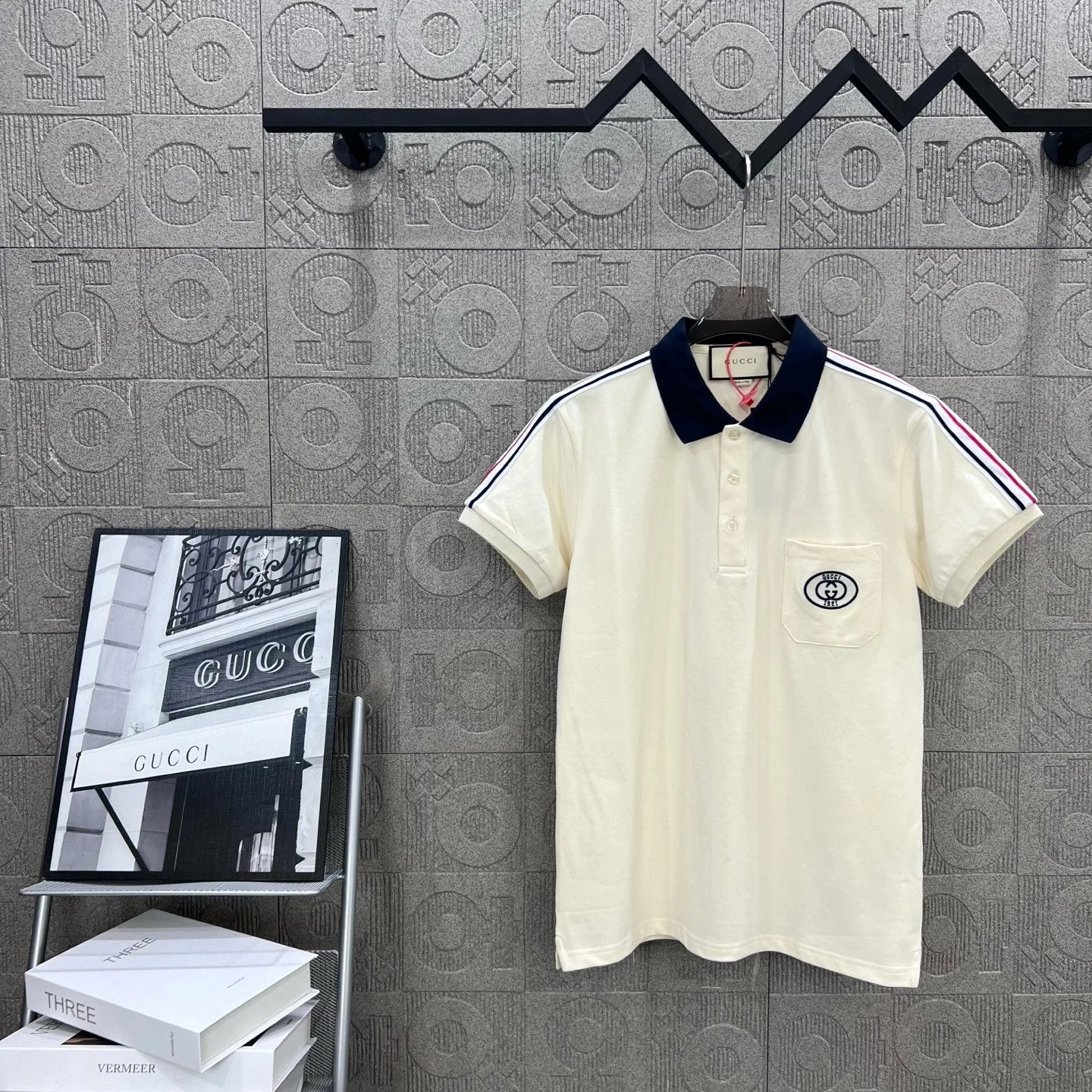 Gucci T-shirt Double-breasted G Embroidery logoPOLO Short Sleeve Turn-down Collar Shirt Unisex Summer Loose Fit T Business Commuter Short Sleeve Shirt Plus Size
