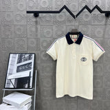 Gucci T-shirt Double-breasted G Embroidery logoPOLO Short Sleeve Turn-down Collar Shirt Unisex Summer Loose Fit T Business Commuter Short Sleeve Shirt Plus Size