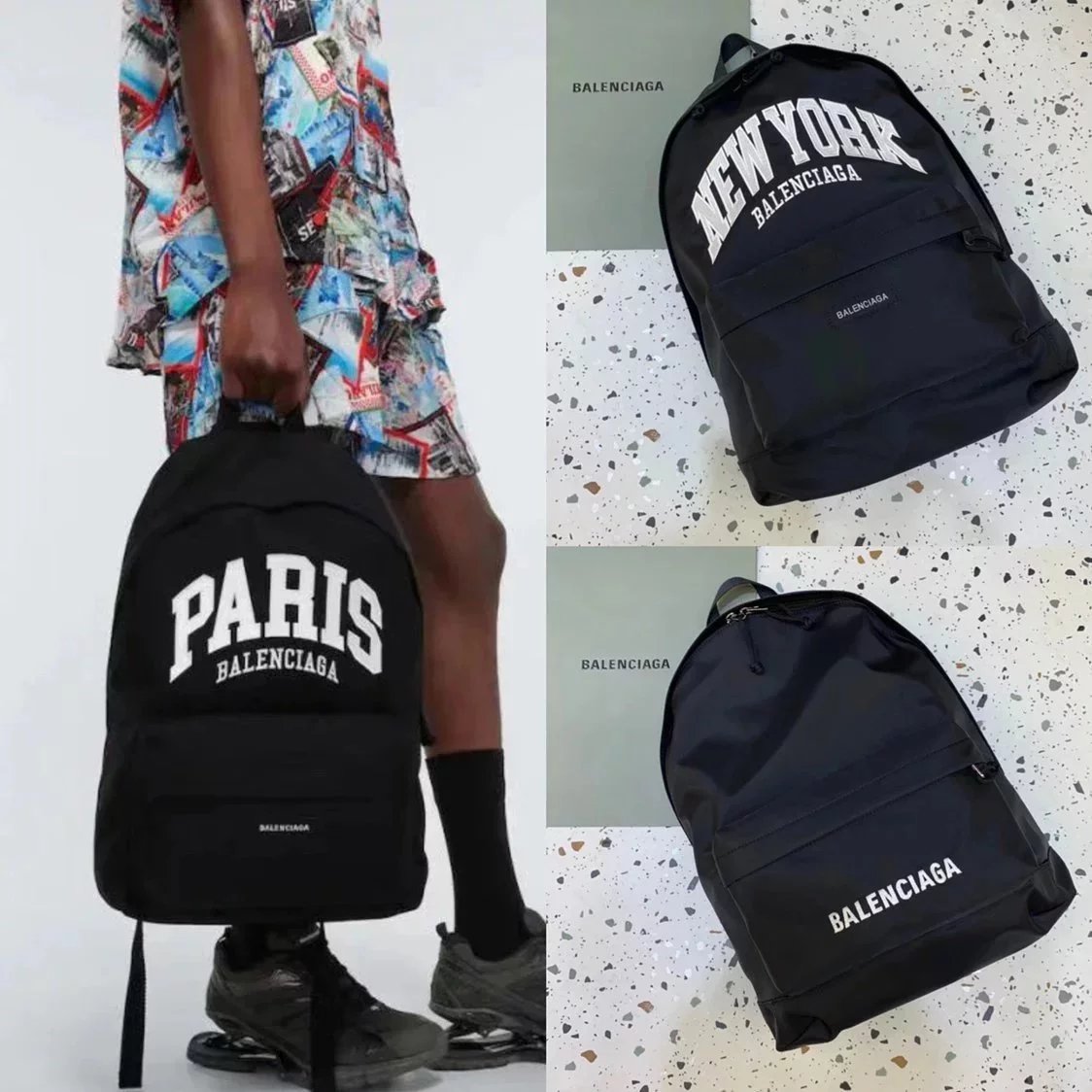 Balenciaga Bag Top version New Backpack Waterproof Cloth Leisure Backpack Men Backpack Women Backpack Sports Bag Travel Bag Men's and Women's Bags Luggage Bag Nylon Cloth Leisure Backpack School Bag