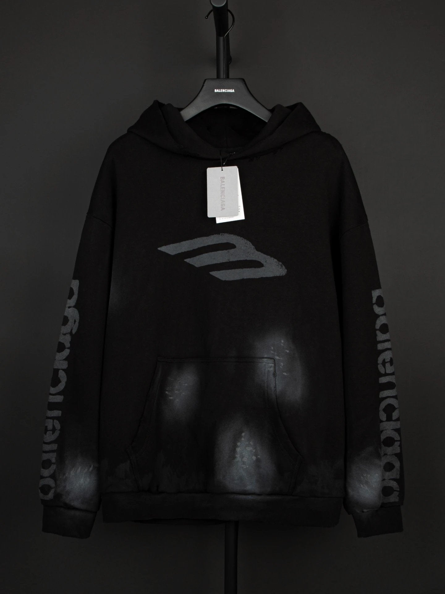 Balenciaga Hoodie Front and Back M Letter Print Hooded Sweatshirt460100% Cotton Pullover Hoodie Sportswear Os Versatile Inner Layer Top Unisex24ss Autumn and Winter New Products