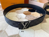 Louis Vuitton LV Belt Top version 【Counter Quality】The Most New Belt4.0cm Men's Belt Metal Buckle Men's Leather Belt with Classic Presbyopic Checkerboard Plaid Belt！Positive Trade Company Product Japanese Orders！Non-Market General Imitation，With Genuine G