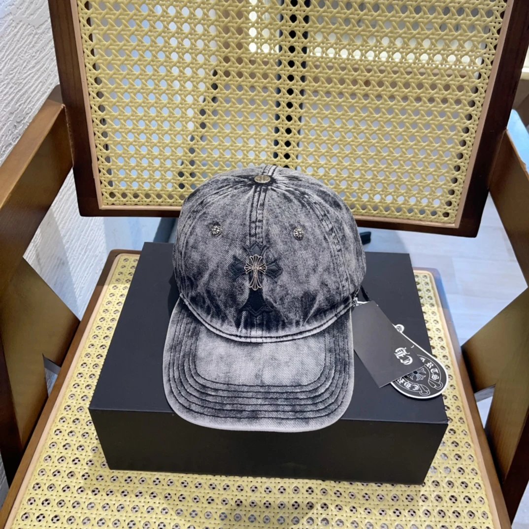 Chrome Hearts Hat logo Baseball Cap Sunshade Sun Protection Duckbill Cap Slimming Face Curved Brim Versatile Large Head Circumference Sports Hat Unisex Couple Style