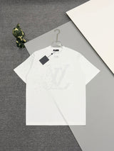 Louis Vuitton LV T-shirt Chest Small Airplane Embroidery logo round Neck Short Sleeve25ss New Pure Cotton Unisex Style T Casual T-Shirt Base Layer Shirt OS Loose Fit Half Sleeve Top Plus Size