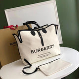 Burberry Women's Bag Top version Canvas Shopping Bag Original Order TheBelt Mini Top Handbag Women's Bag Large Capacity Totes Shoulder Bag Women's Bag