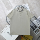 Burberry T-shirt Plaid Collar Pattern logo Embroidery POLO Shirt Lapel Short Sleeve25ss New Unisex Style OS Loose T Summer Half Sleeve Business Shirt Plus Size T-Shirt
