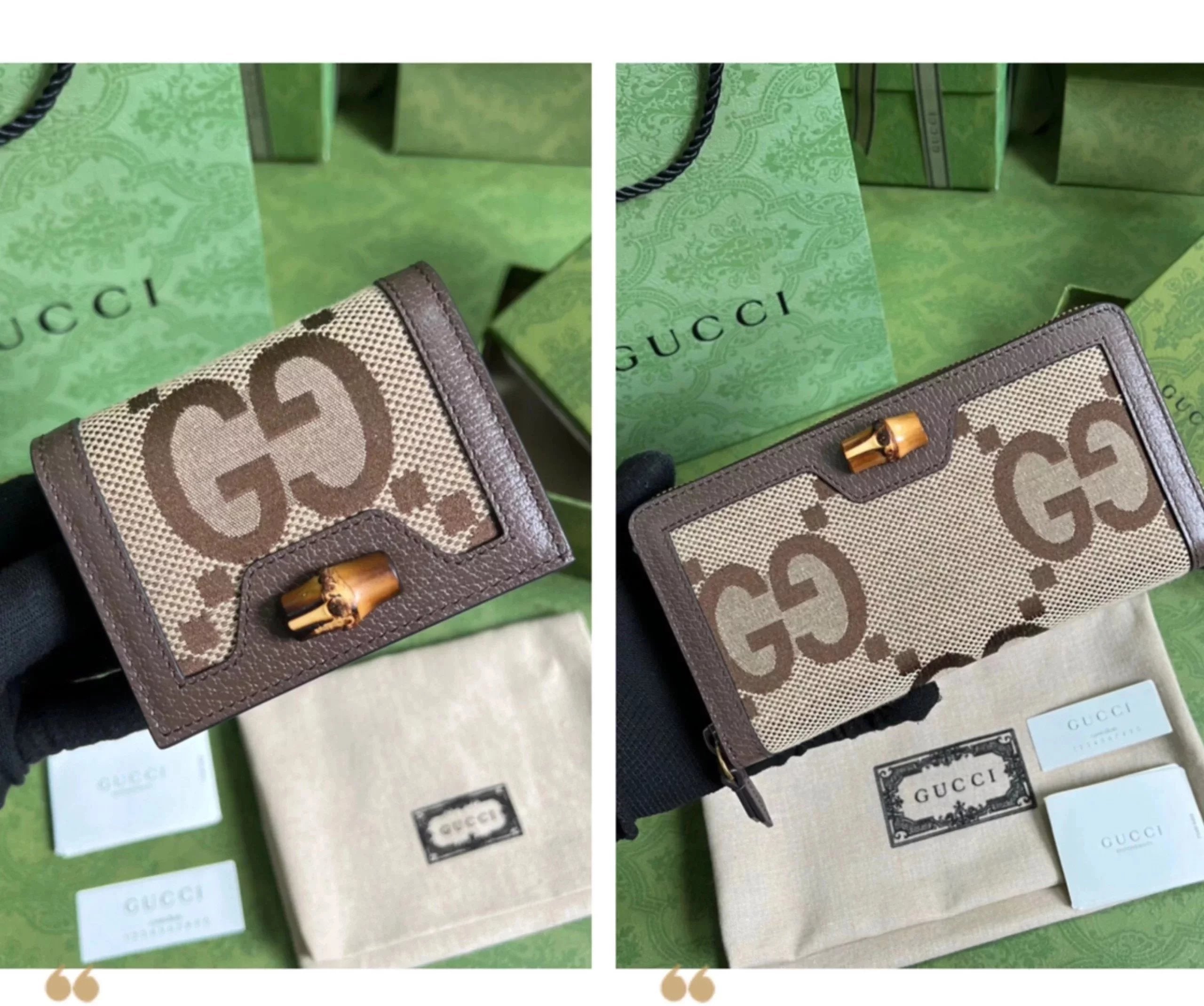 Gucci Wallet Top version 【Original Leather Quality】New Bamboo Handle Bag Wallet Short Wallet Card Holder Long Purse Wallet Women's Wallet Long Wallet