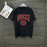 Gucci T-shirt Front Chest Direct Spray Print logo round Neck Short Sleeve25ss New Pure Cotton Unisex Style T T-shirt OS Loose Fit Base Shirt Half Sleeve T-Shirt Top Half Sleeve