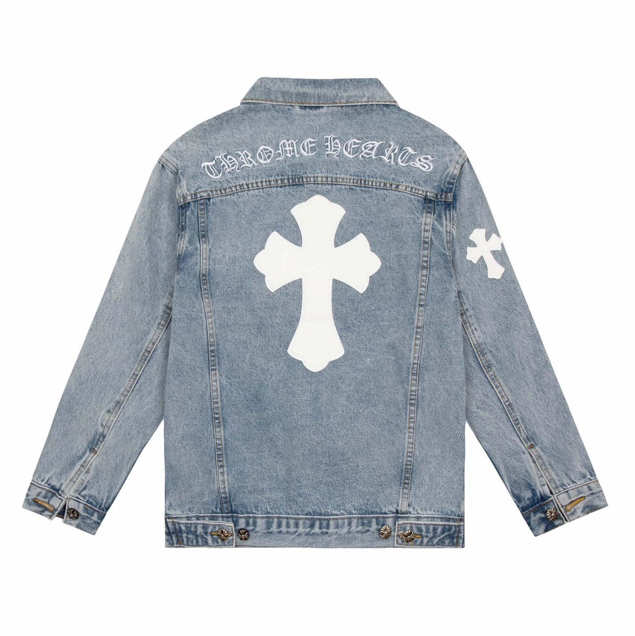 Chrome Hearts Jackets Top Version Counter Same Style Letter Embroidery Men's Trendy Loose Trendy Casual Women's Denim Jacket Jacket