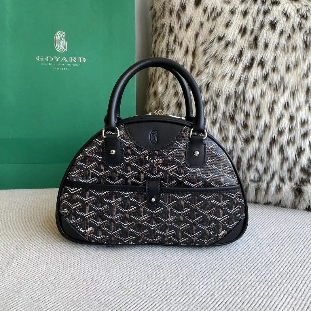 Goyard Bag Top version 【Original Factory】South Korea Special Cabinet Version Latest Upgraded Version vintage Bowling Bag Small Size Bowling Bag Suitcase Travel Bag New Product Portable Box Bag Women's Bag