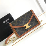 Celine women's bag Top version 【Original Factory】New CUIRTRIOMPHE Cowhide WOC Brand New Chain Leather Envelope Package Large113322Small Size10J733