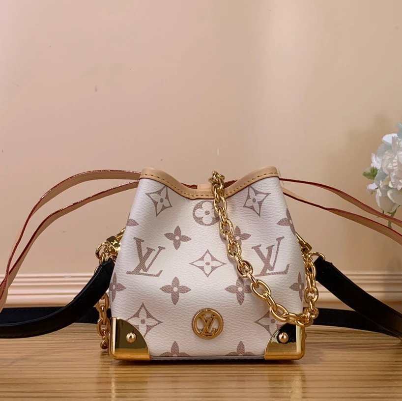Louis Vuitton LV Women's Bag Top version Original Bag NOEPURSE Selling Package mini Drawstring Bucket Bag Shoulder Crossbody Bag M570992024New Small Chinese Character Fu Bag OnlineOnly Handbag White Flower M83227Small Waste Bag M82885New Purchase Package