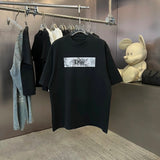 Dior T-shirt Chest Letter Pattern Print logo round Neck Short Sleeve25ss New Pure Cotton Unisex Style T T-shirt OS Loose Fit Base Shirt Half Sleeve T-Shirt Top Half Sleeve