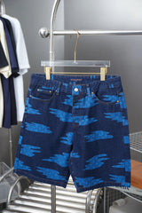 Louis Vuitton LV Shorts Full-width Pattern Print logo Denim Shorts Five-Point Pants25ss New Casual Summer Pants5Two-in-One Casual Sweatpants for Men and Women