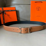 Hermes Belt Top version 【Spot Goods】High New Belt Men's and Women's Genuine Leather Pin Buckle Business Casual Belt3.2