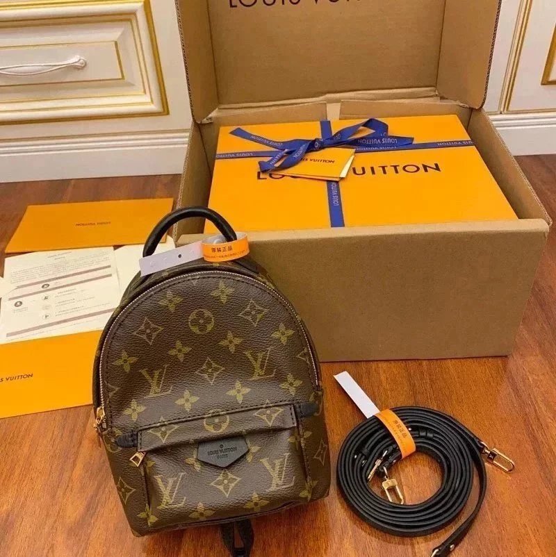 Louis Vuitton LV Backpack Top version 【Super Original Leather】PALMSPRINGS Presbyopic Backpack mini Backpack Small Bookbag M44871M44873M42411Women's Backpack Classic Schoolbag Backpack