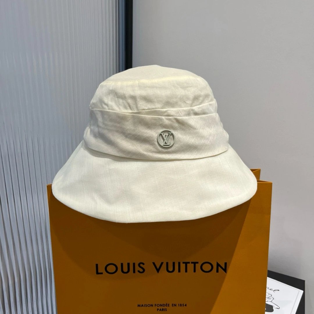 Louis Vuitton LV Hat Fisherman Hat Casual Sun Protection Face Covering UV Protection Outdoor Versatile Flat Top Bucket Hat