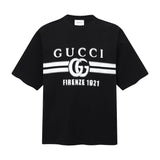 Gucci T-shirt 1921Series Front Print logo round Neck Short Sleeve25ss New Pure Cotton Unisex Style T T-shirt OS Loose Fit Base Shirt Short Sleeve Top T-Shirt