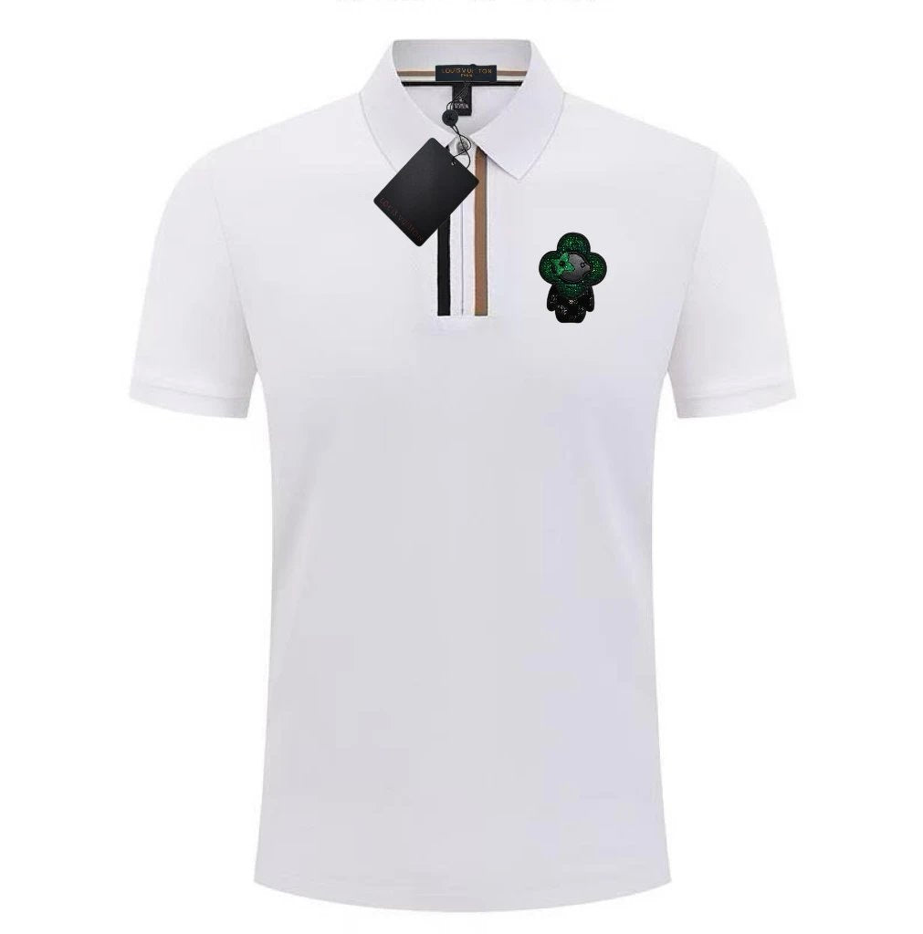 Louis Vuitton LV T-shirt Chest Small Man Pattern Print logoPOLO Short Sleeve Turn-down Collar Shirt Unisex Summer Loose Fit T Business Commuter Short Sleeve Shirt Plus Size