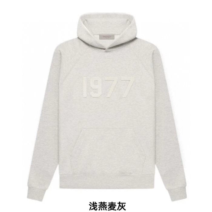 ESSENTIALS Hoodie Top Version Season 7 Main Line1977Letter Pullover Men's Women's Hoodie Flocking Sweater Coat Hoodie