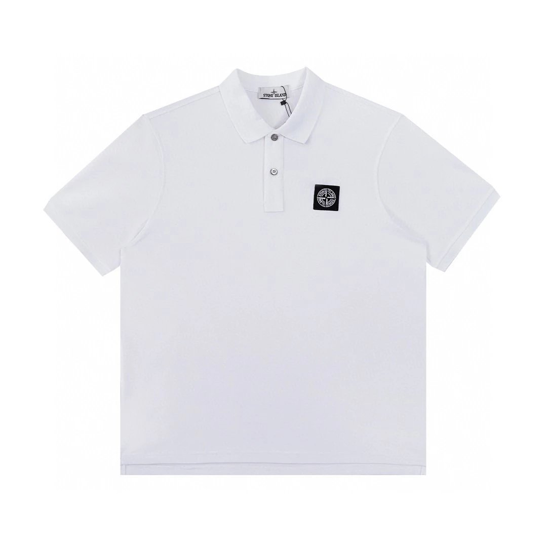 Stone Island T-shirt Early Spring New Products Men's Applique Stretch POLO Shirt