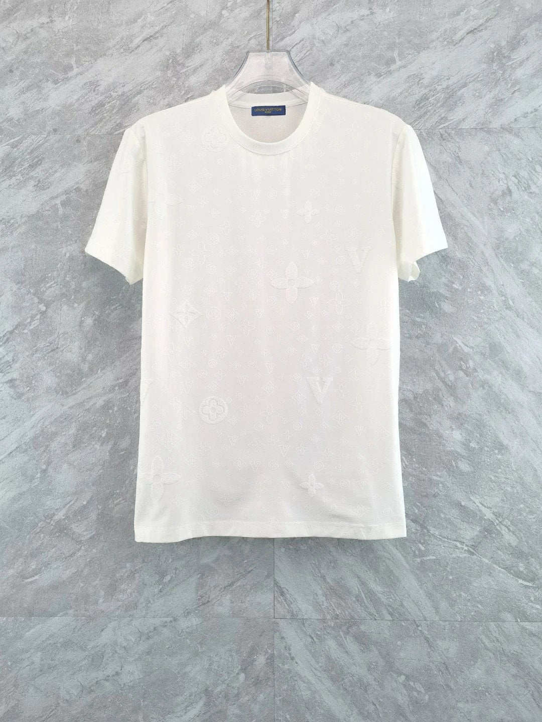 Louis Vuitton LV T-shirt Full-body Double Jacquard logo round Neck Short Sleeve25ss New Pure Cotton Unisex Style T T-shirt OS Loose Fit Base Shirt Top Half Sleeve T-Shirt