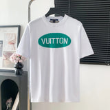 Louis Vuitton LV T-shirt Front Brand Knitwear logo round Neck Short Sleeve25ss New Pure Cotton Unisex Style T T-shirt OS Loose Fit Base Shirt Half Sleeve T-Shirt Top Half Sleeve