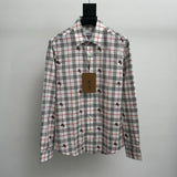 Burberry Shirt Classic Plaid Shirt Casual Loose Turn-down Collar Long Sleeve Shirt Unisex24ss Autumn and Winter New Products